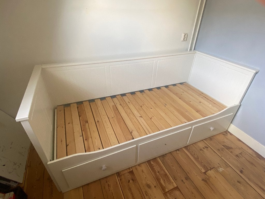 Ikea Hemnes tweedehands bed., Ophalen, Gebruikt, Wit, Tweepersoons