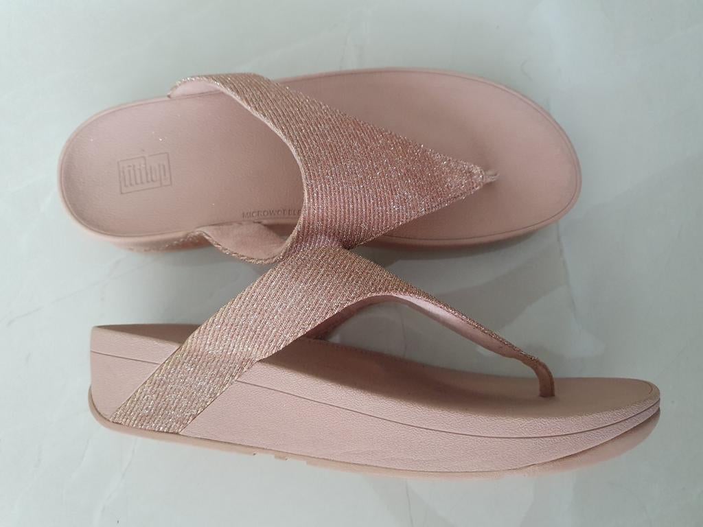 Fitflop slippers met glitterbandje maat 42 een keer gedragen, Slippers, Ophalen of Verzenden, Zo goed als nieuw, Fitflop