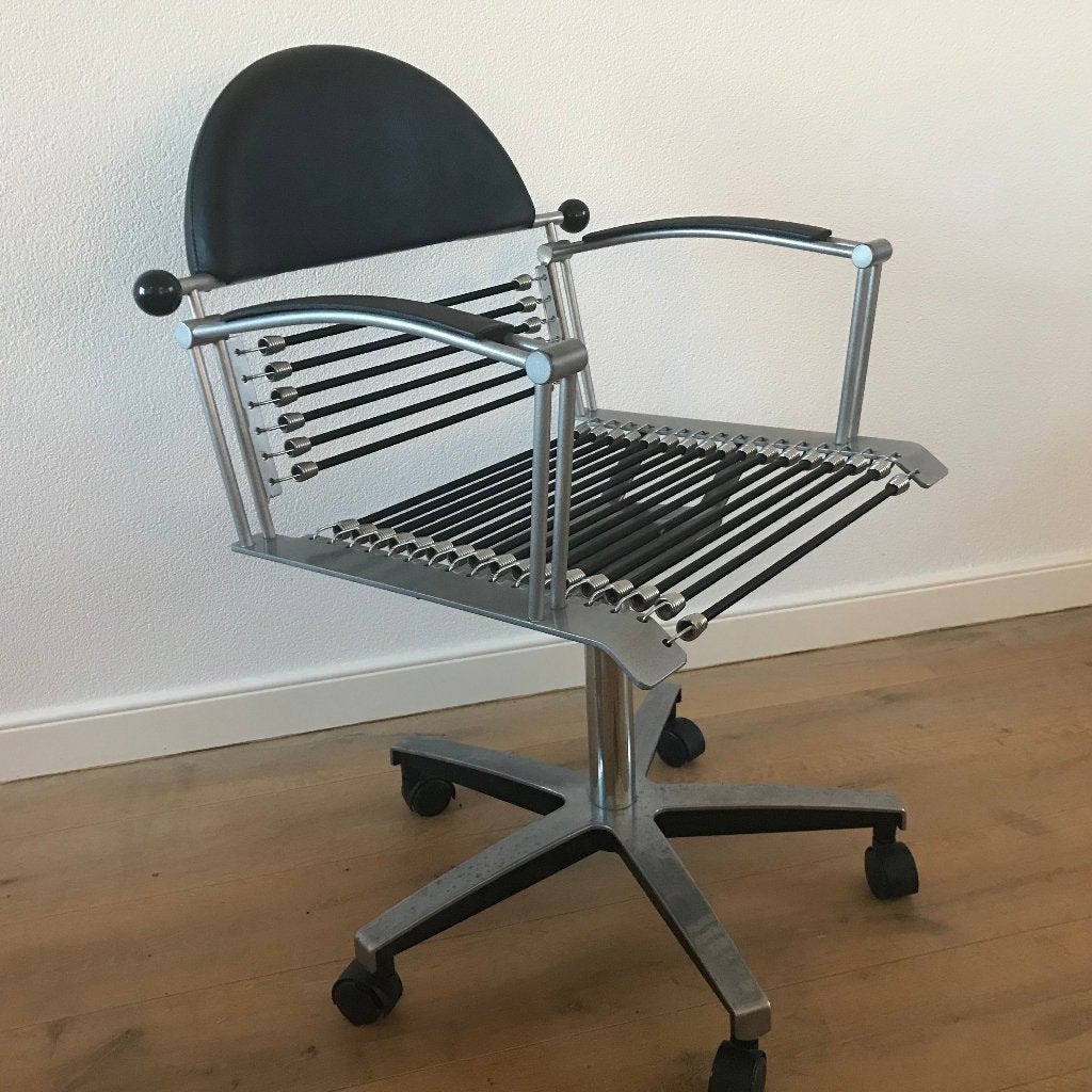 Wella Welonda Mephis Rene Herbst Postmodern stoel chair, Gebruikt, Zwart, Ophalen of Verzenden, Nvt