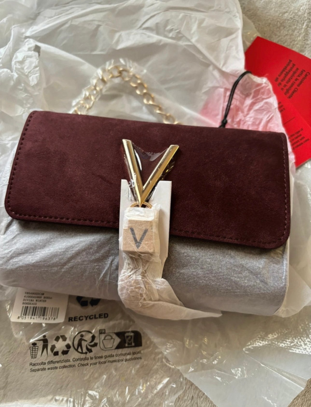 Valentino tas bordeaux, Ophalen of Verzenden, Zo goed als nieuw, Rood, Schoudertasje