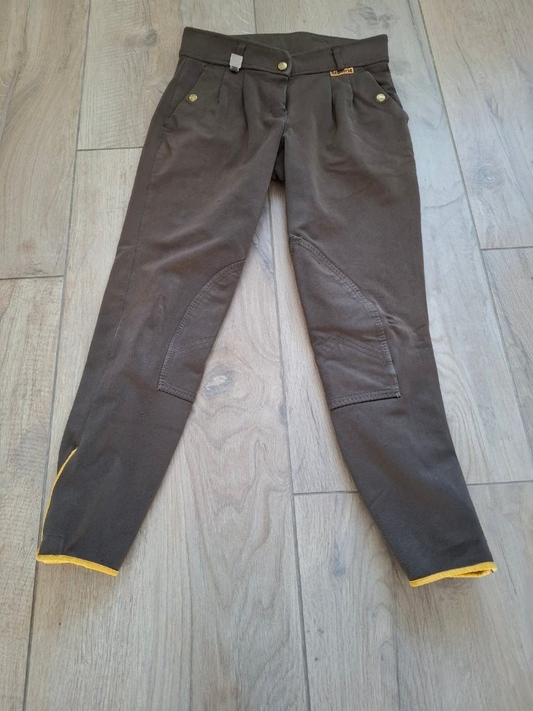 Nedhorse paardrijbroek olijfgroen met kniestukken - maat 34, Gebruikt, Dressuur, Ophalen of Verzenden, Dames