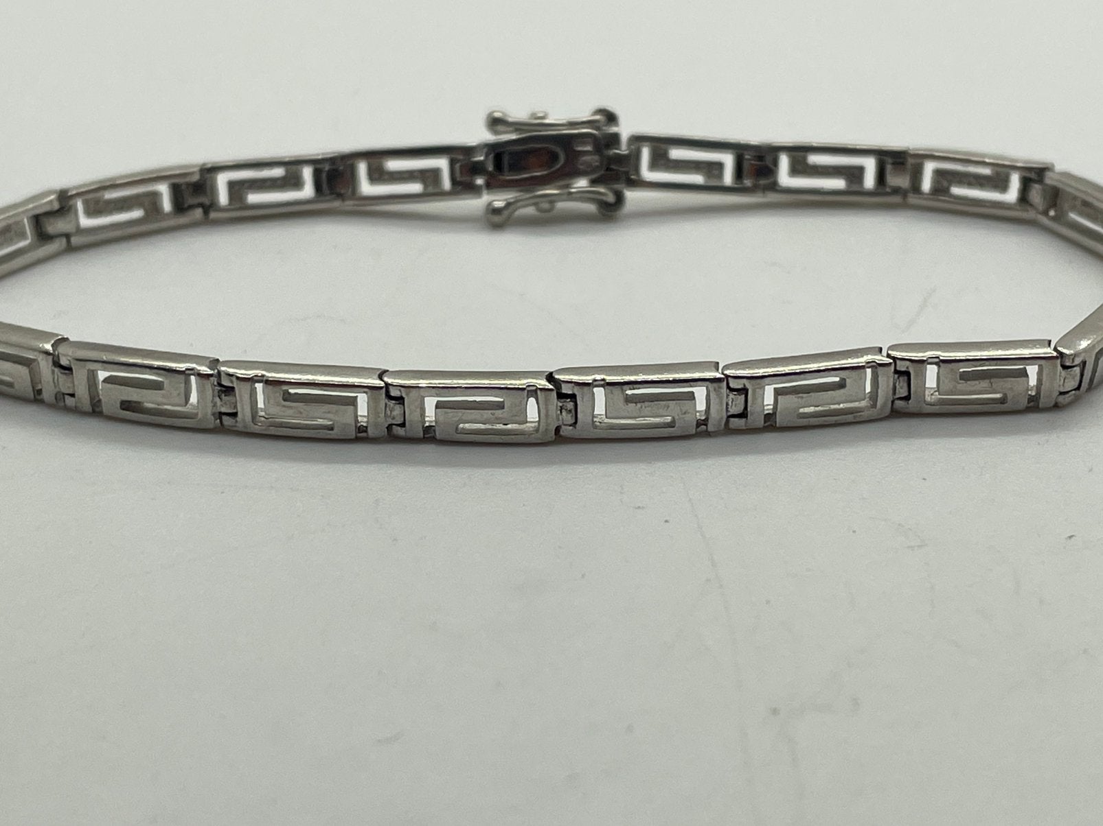 E503 Prachtige zilveren armband Griekse Meander, Ophalen of Verzenden, X, Zilver, Zilver
