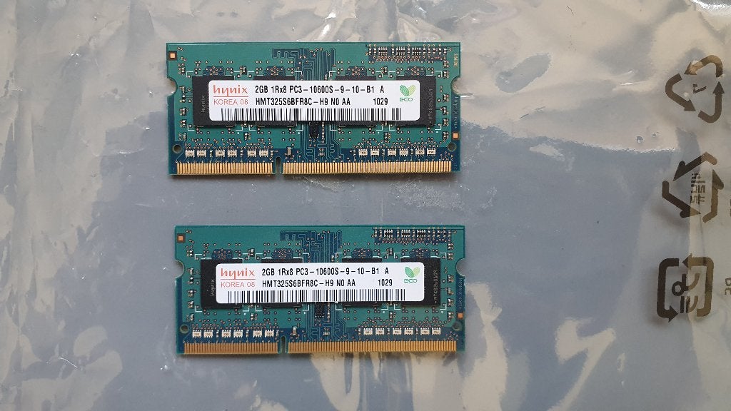 4GB (2x2GB) DDR3 laptop werkgeheugen, dual channel kit, Ophalen, DDR3, Zo goed als nieuw, Laptop