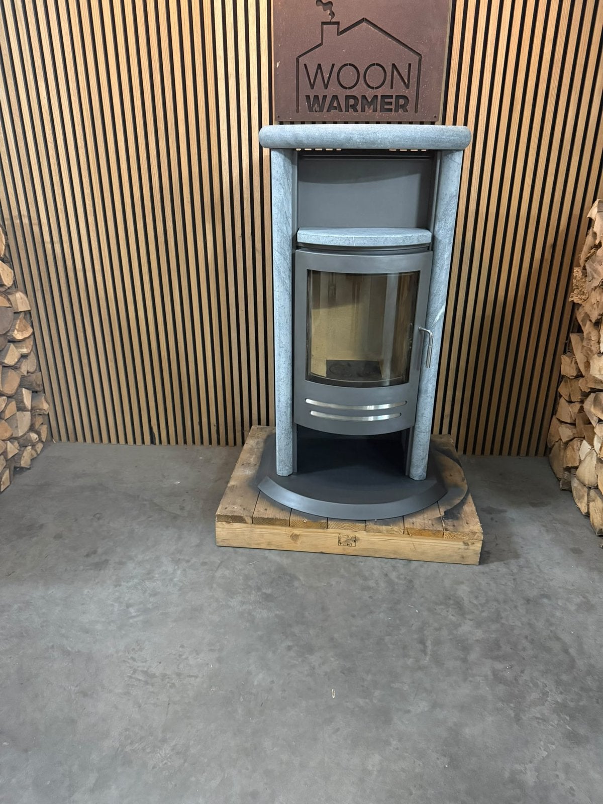 26096 Speksteenkachel Bk 8kw, Ophalen, Info@woonwarmer.nl, Gebruikt, Houtkachel