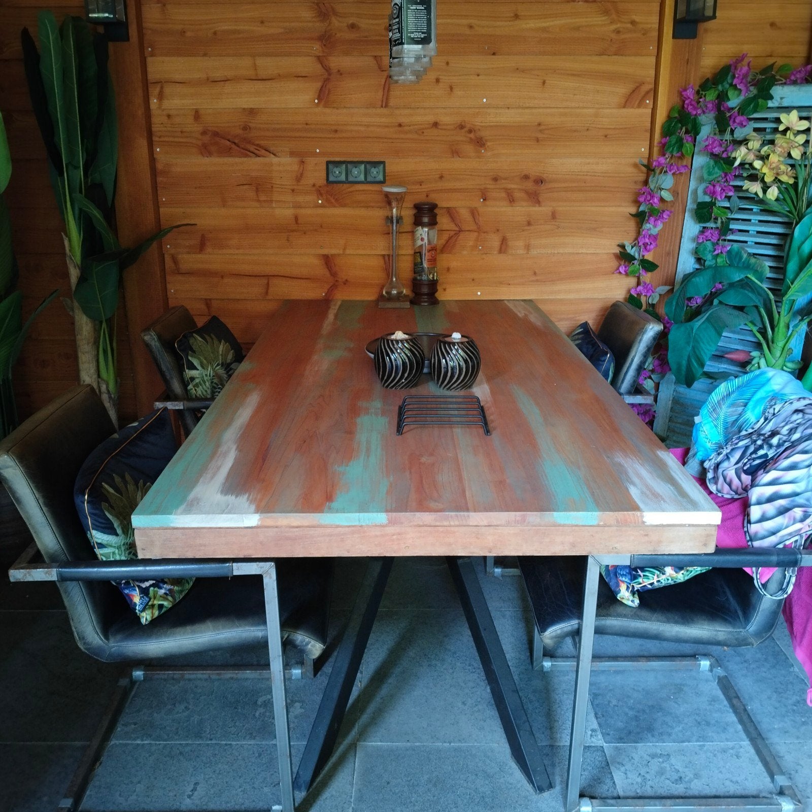 Mooie unieke tafel teak, evt alleen blad, Ophalen, Rechthoekig, 200 cm of meer, 50 tot 100 cm