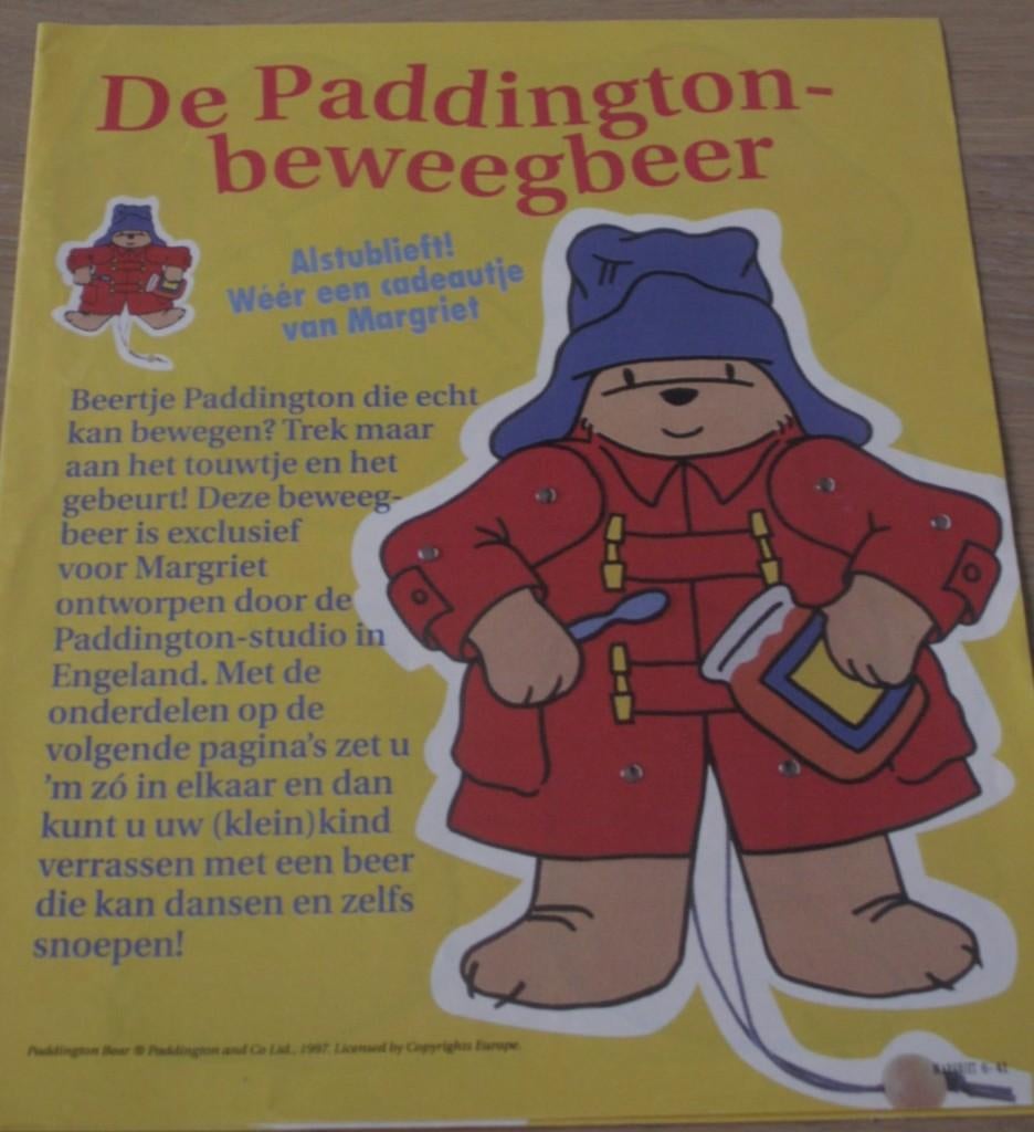 Paddington beweegbeer patroon om trekpop te maken, Hobby en Vrije tijd, Knutselen, Ophalen of Verzenden, Nieuw, Knutselwerk