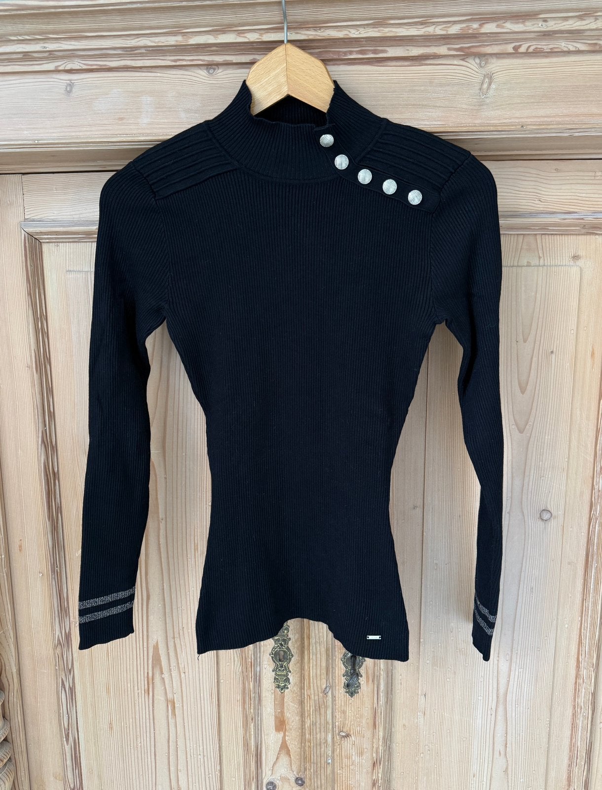 Nieuwe Morgan ribgebreide trui, zwart, maat S/M, Kleding | Dames, Ophalen of Verzenden, Nieuw, Maat 36 (S), Zwart