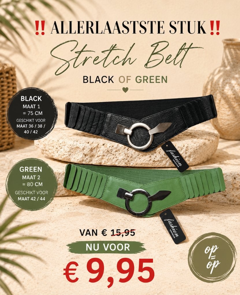 Stretch Belt Black or Green, Nieuw, Tailleriem, Ophalen of Verzenden, Overige kleuren