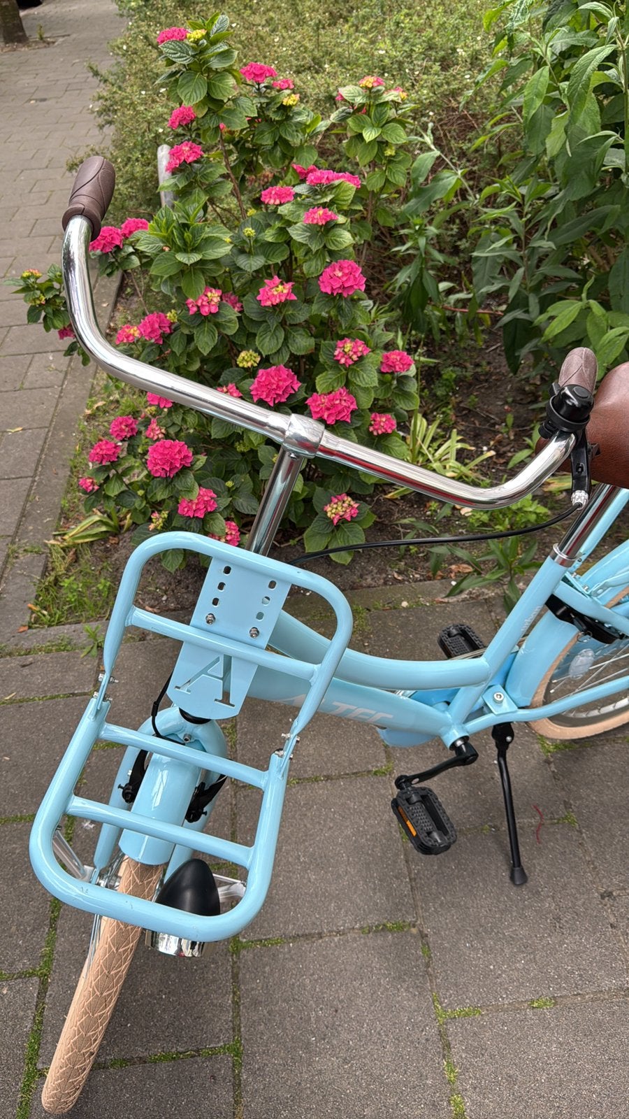 Kinderfiets licht blauw altec nauwelijks gebruikt 18,8 inch, Ophalen, Gebruikt, Terugtraprem, 16 tot 20 inch