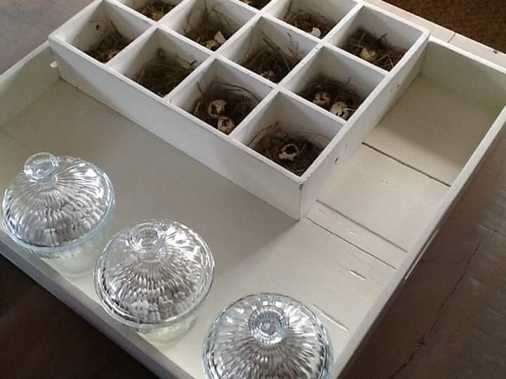 Oude houten bak met vakverdeling en handvatten, Hout, Ophalen of Verzenden, Wit, Gebruikt
