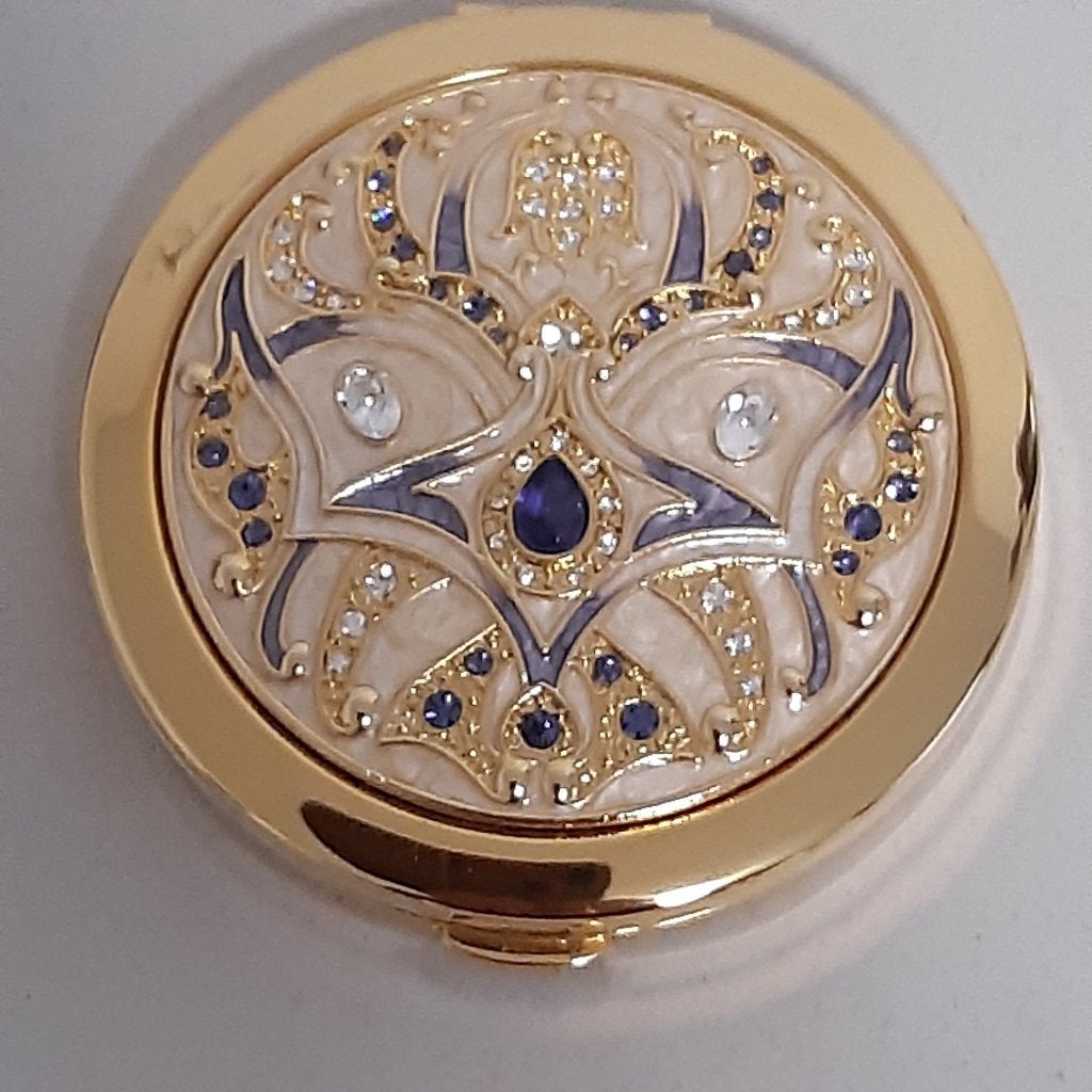Luxe FASN Zakspiegel met emaille&Strass-steentjes, met tasje, Sieraden, Tassen en Uiterlijk, Gehele gezicht, Ophalen of Verzenden