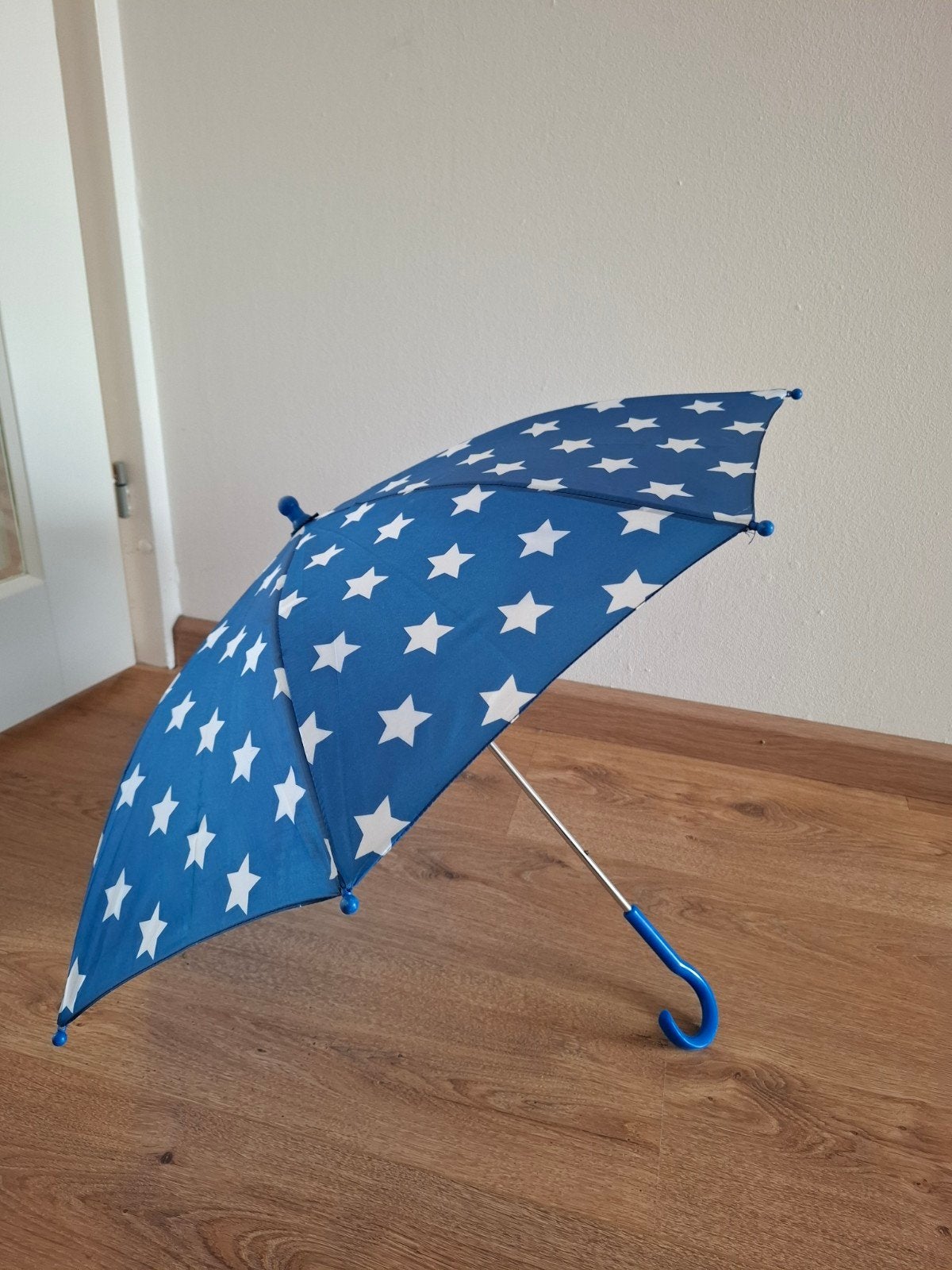 Leuke blauwe kinderparaplu met witte sterren, Ophalen, Gebruikt, Blauw