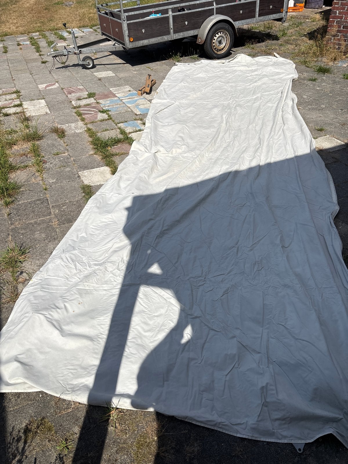Zakluifel met stokken 6 meter, Caravans en Kamperen, Caravan accessoires, Ophalen, Gebruikt