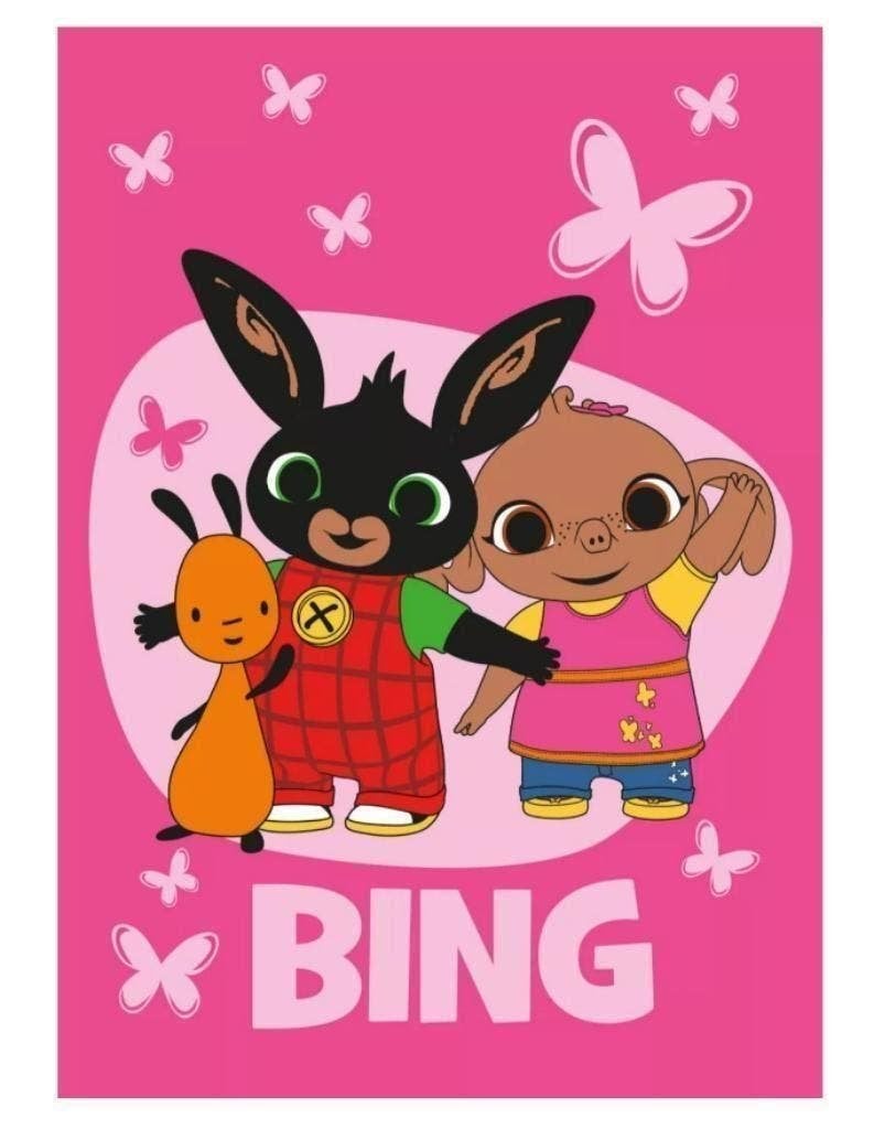 Bing Konijn Fleece Deken Roze - Bing en Sula Fleecedeken, Nieuw, Overige typen, Roze, Bing