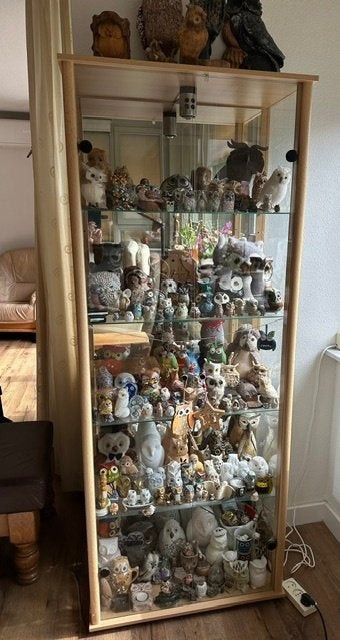 uilen grote verzameling in luxe vitrinekast, Ophalen, Zo goed als nieuw, Overige soorten, Beeldje of Figuurtje