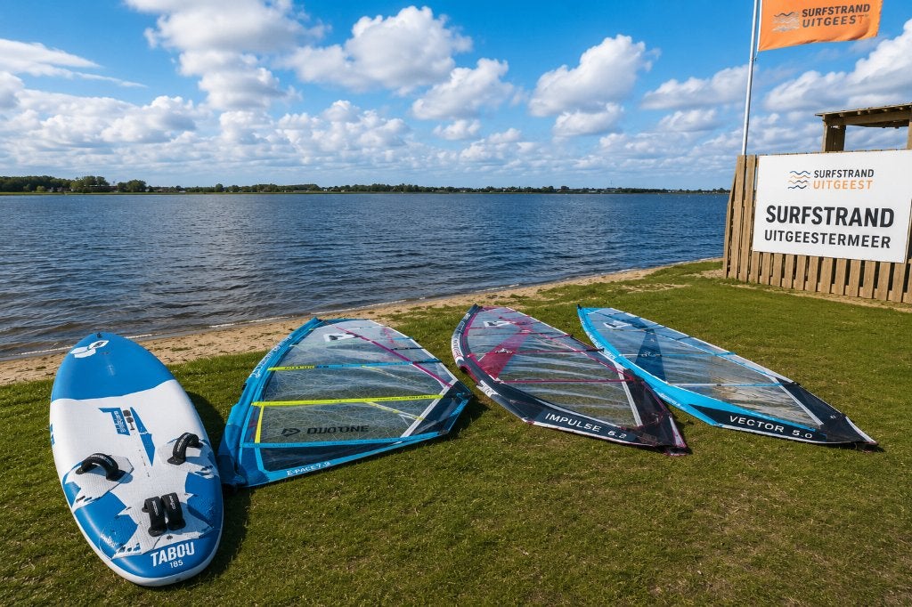Windsurfset Tabou Bullit 185 | Duotone E-Pace | 3 Zeilen, Ophalen, 250 tot 300 cm, Met mast, Tabou