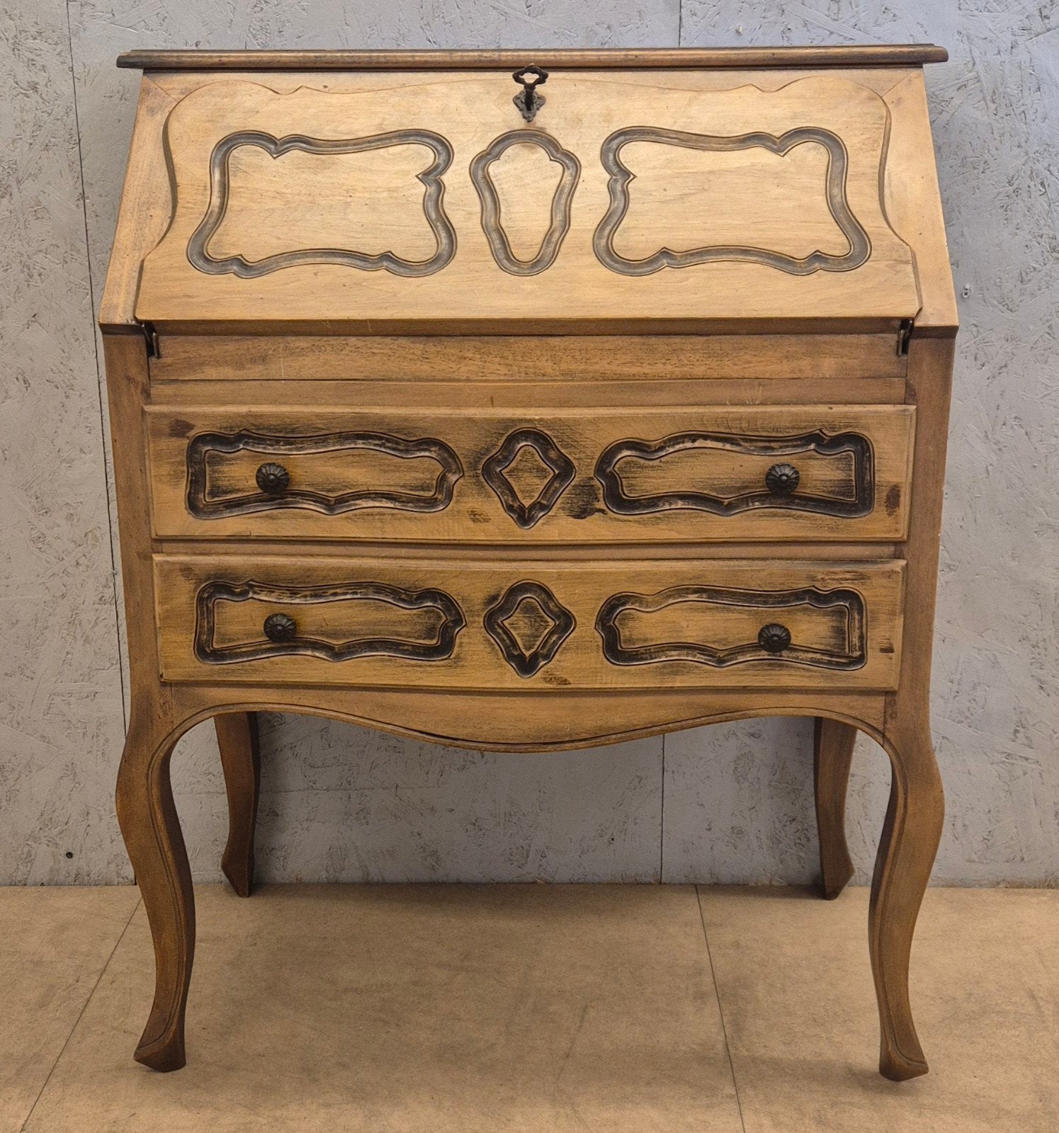 Vintage secretaire / schrijfbureau Louis XV stijl, Ophalen, Gebruikt, N.v.t, N.v.t