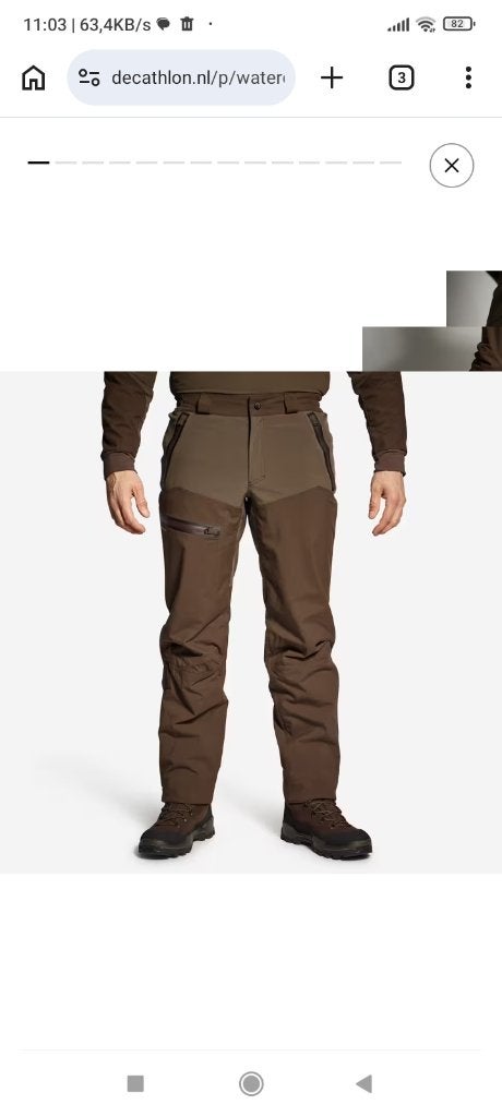 SOLOGNAC Waterdichte outdoor broek heren bruin maat L, Ophalen of Verzenden, Zo goed als nieuw, Kleding