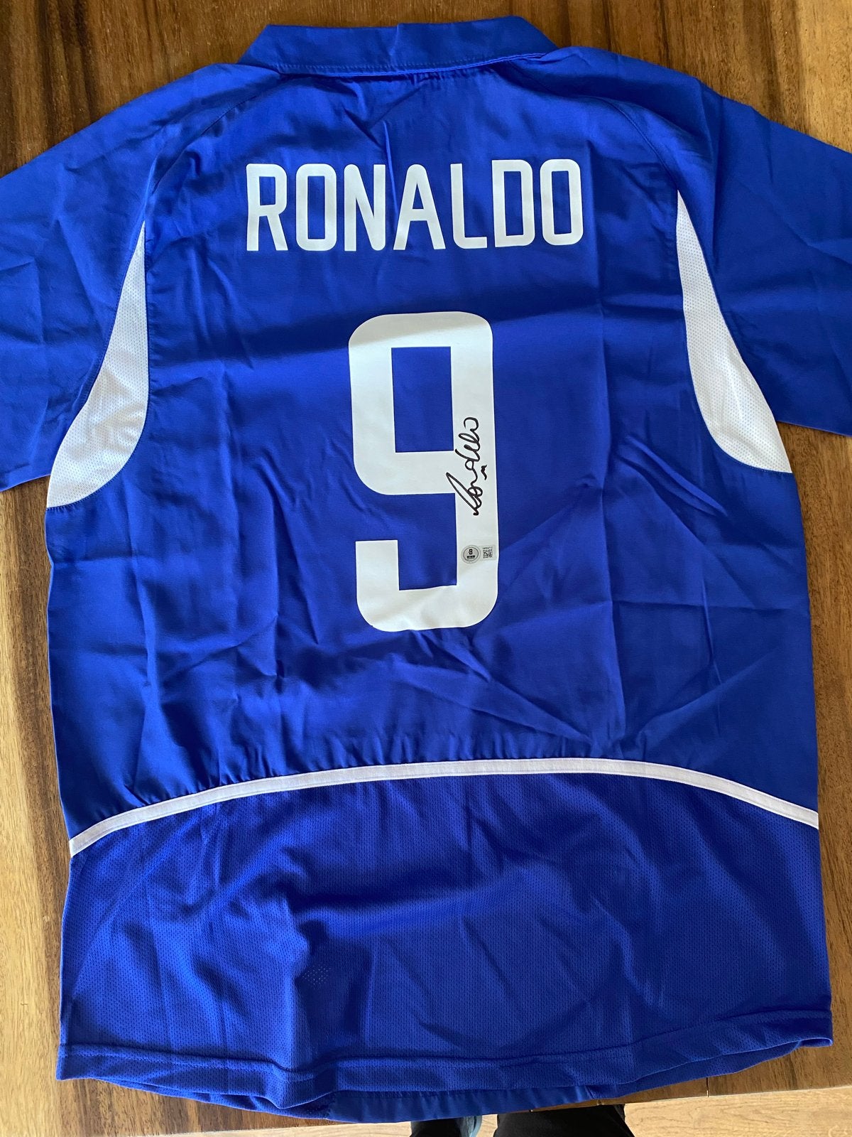 Gesigneerd Brazilië shirt door Ronaldo R9 met Beckett coa, Ophalen of Verzenden, Nieuw, Buitenlandse clubs, Shirt