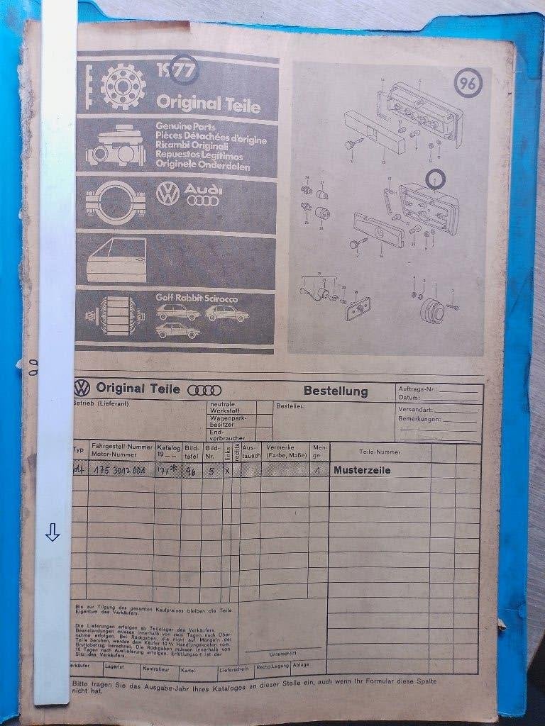 Vw Golf + Scirocco type1 dealer Onderdelen catalogus (1977), Ophalen of Verzenden, Gelezen, Volkswagen