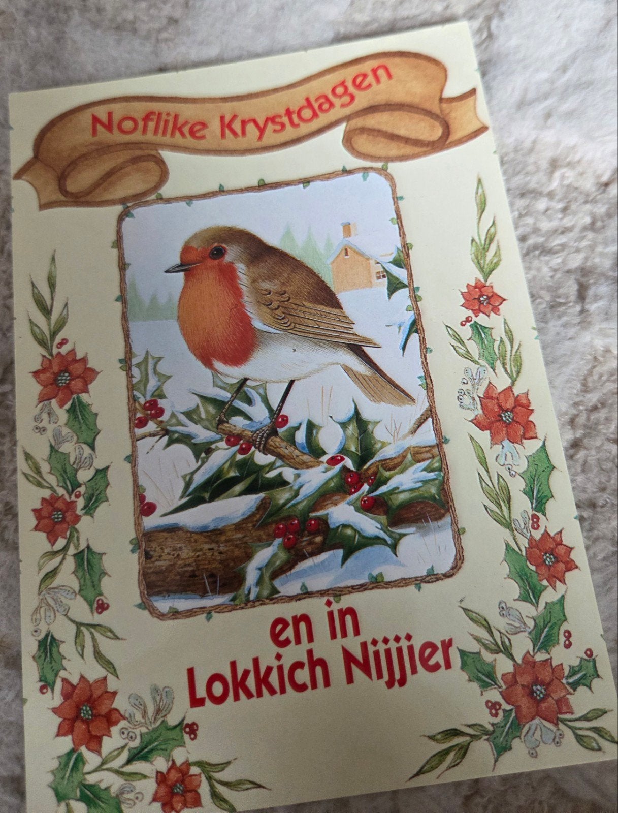 Roodborstje Noflike Krystdagen en in Lokkich Nijji, Verzenden, 1980 tot heden, Gelopen, Vogel