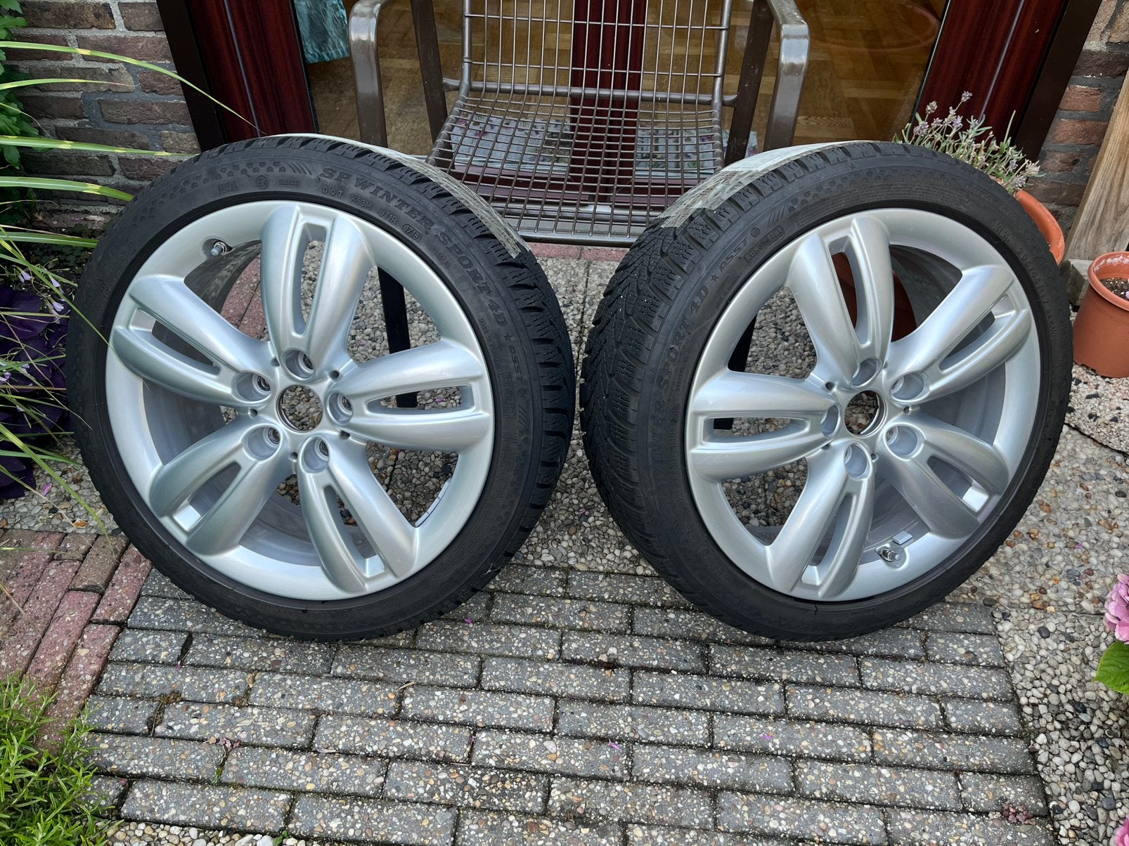 4 originele Mini Cooper velgen, JCW Track Spoke 501 velgen, Ophalen, Gebruikt, Banden en Velgen, 17 inch