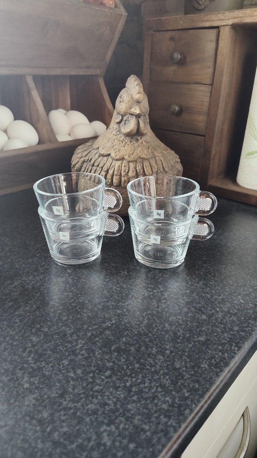4x lungo van Nespresso, Huis en Inrichting, Ophalen of Verzenden, Glas, Overige stijlen
