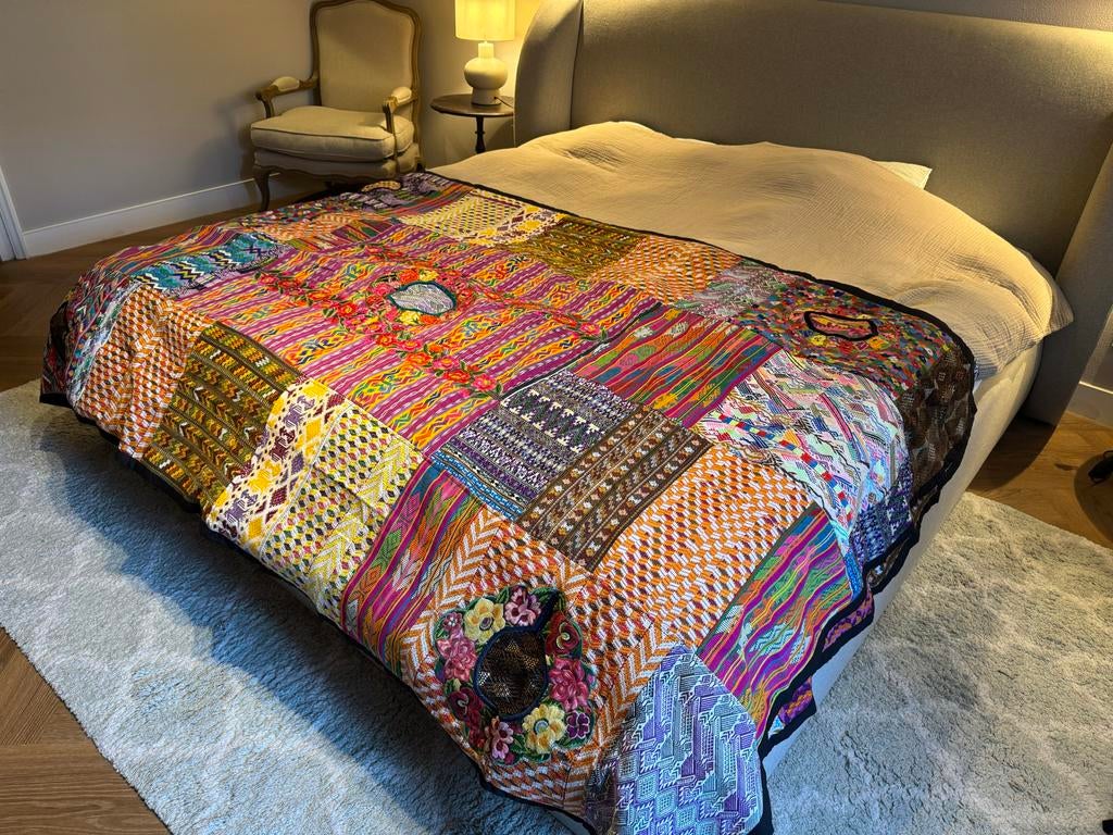 Kleurrijke Sprei - Patchwork Stijl 250x150 cm, Ophalen, Gebruikt, Overige kleuren, Tweepersoons