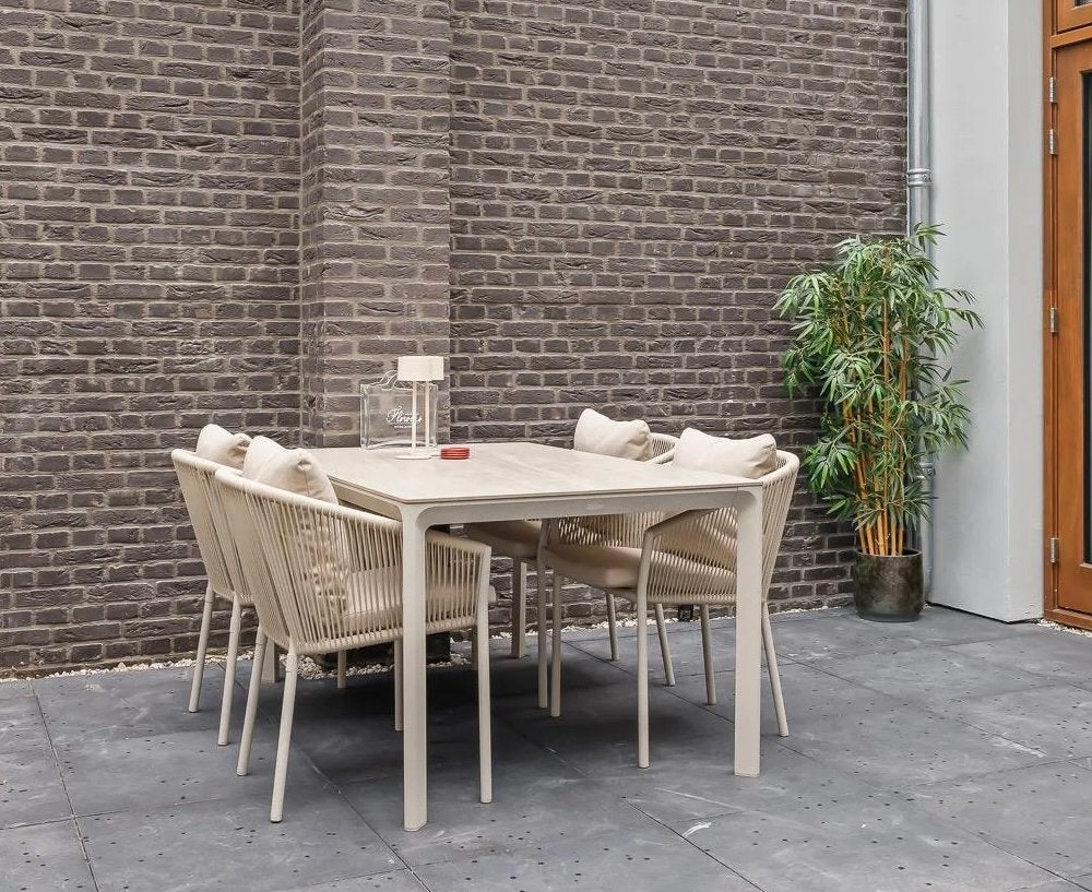tuinset met 4 stoelen en tafel, Tuin en Terras, Ophalen, Eettafel, Zo goed als nieuw, Tuinset