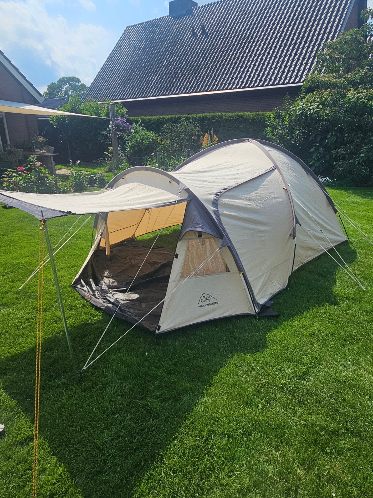 Katoenen 3 pers tent. Base Camp parma 3 deluxe, Caravans en Kamperen, Ophalen, Gebruikt, Tot en met 3