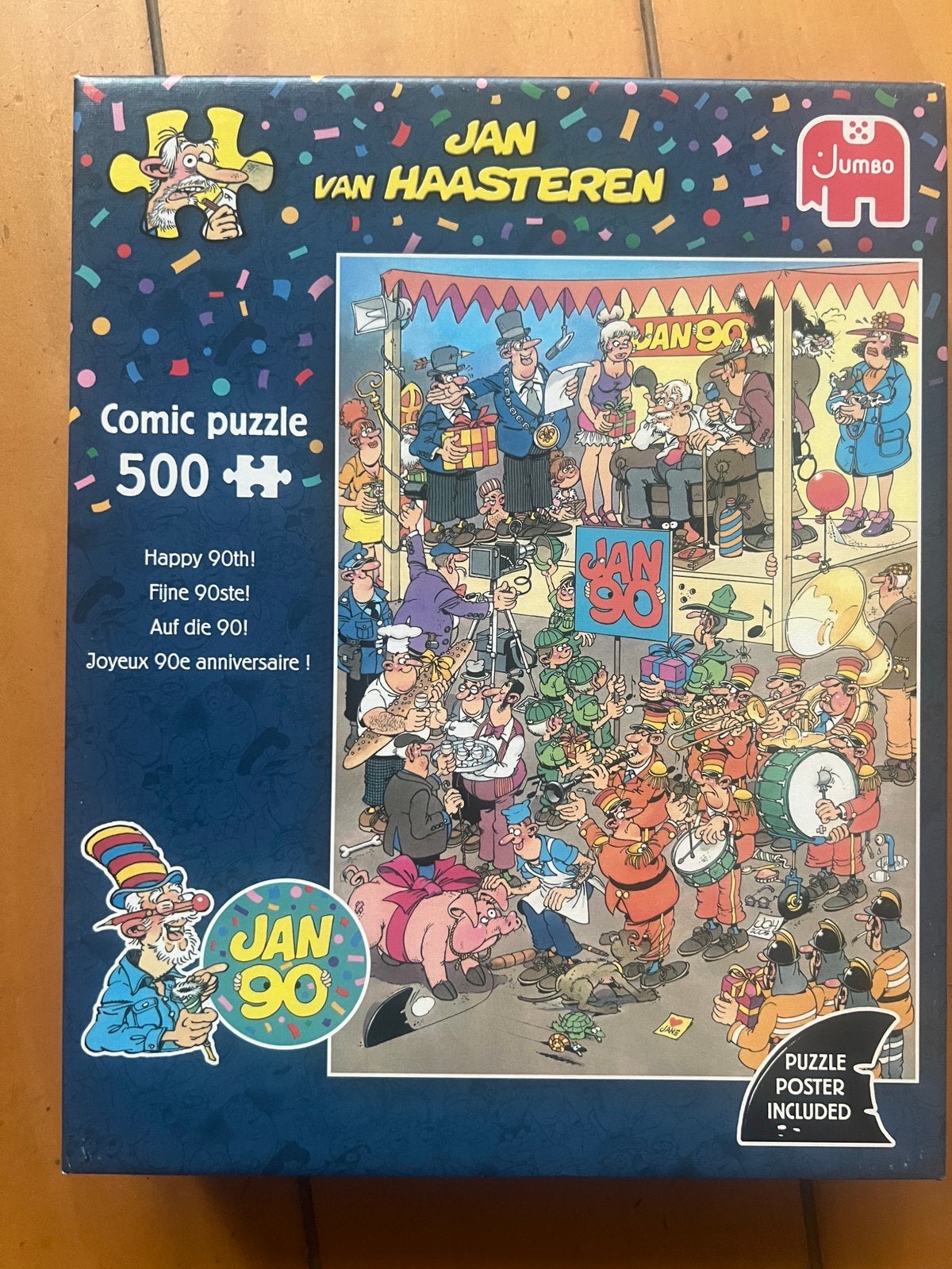 Jan van Haasteren - Fijne 90ste!, Ophalen of Verzenden, Minder dan 500 stukjes, Gebruikt, Legpuzzel