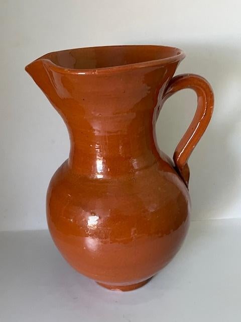 Vintage Franse waterkan aardewerk / geglazuurd / terracotta., Antiek en Kunst, Ophalen