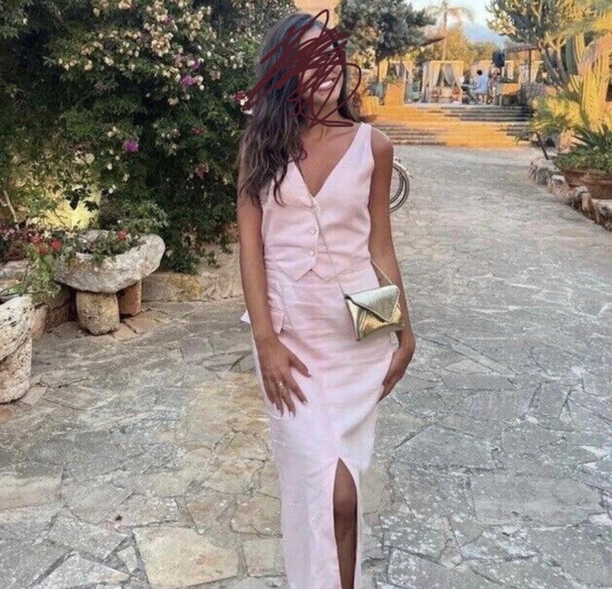 Zara roze jurk linnen met vest-look top, Ophalen of Verzenden, Zo goed als nieuw, Roze, Maat 36 (S)