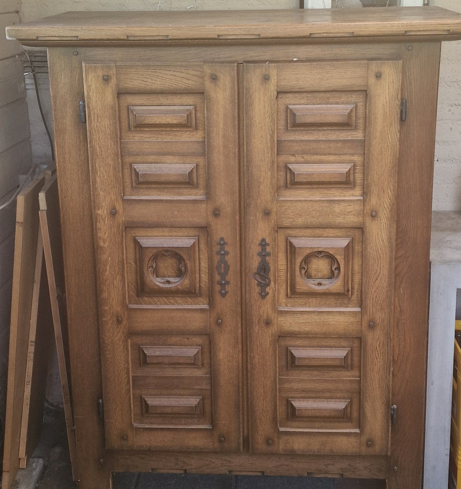 antieke houten kast met 2 deuren, Ophalen