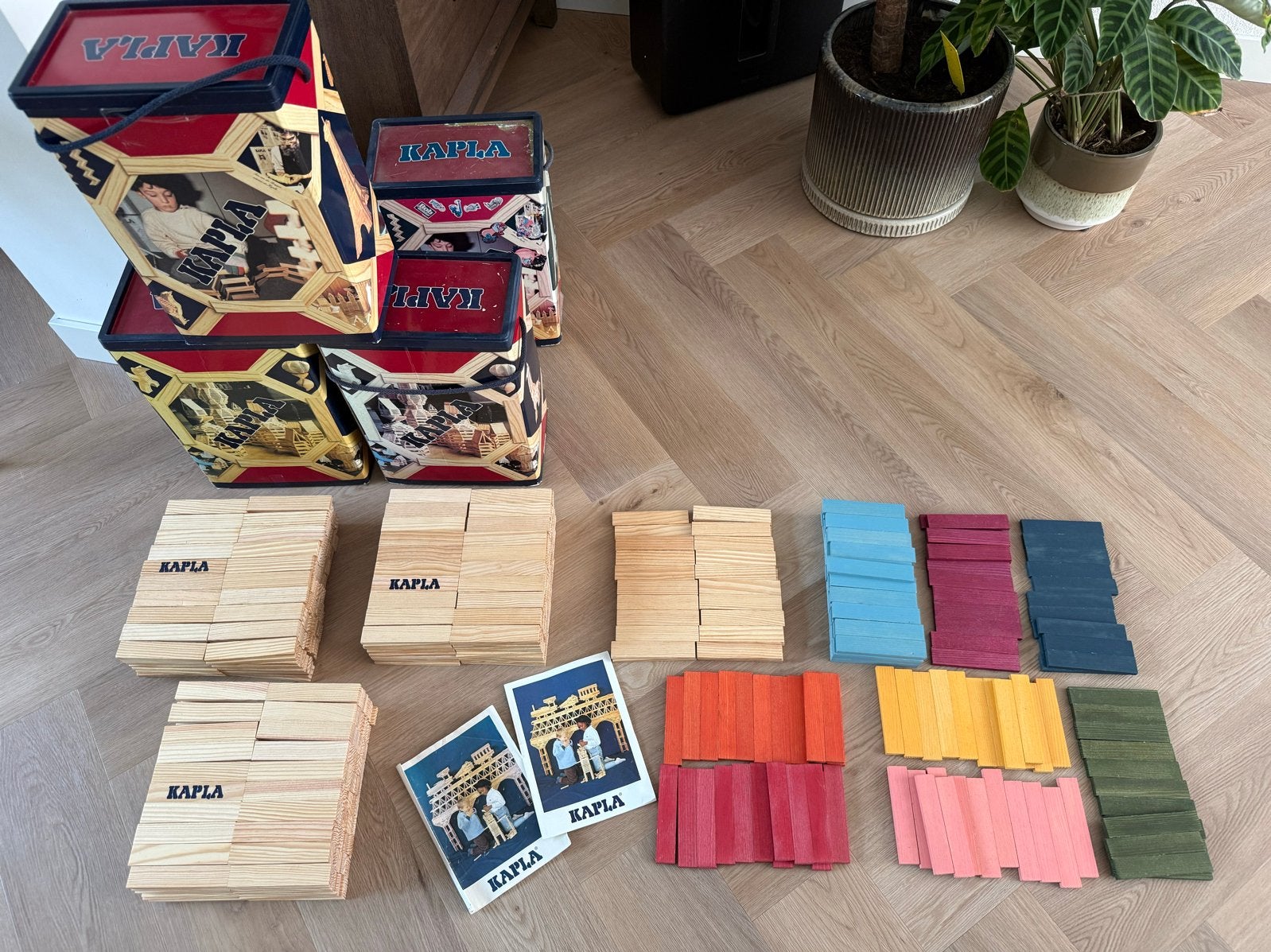 Groot pakket Kapla plankjes: 3x naturel, 1x kleur, Ophalen, Gebruikt, Overige merken