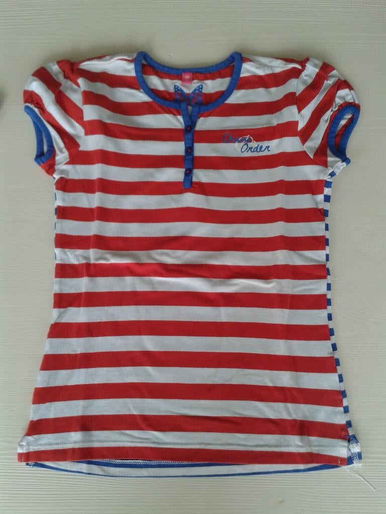 Chaos Order shirt 146 - 152 koningsdag meisje rood wit blauw, Gebruikt, Meisje, Chaos & Order, Ophalen of Verzenden