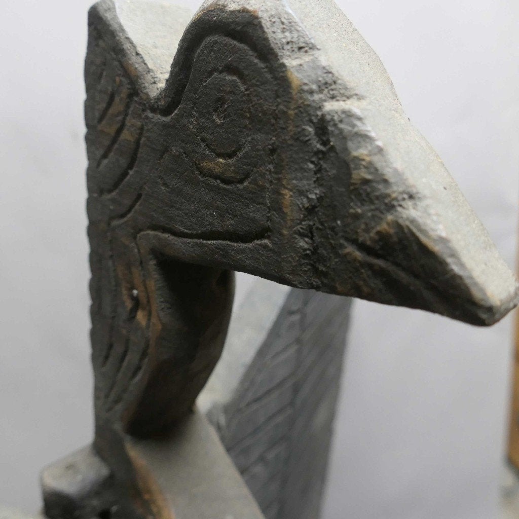 Jodog DV4 olielamp engel hout beeld kunst Garuda Indonesie, Antiek en Kunst, Ophalen of Verzenden