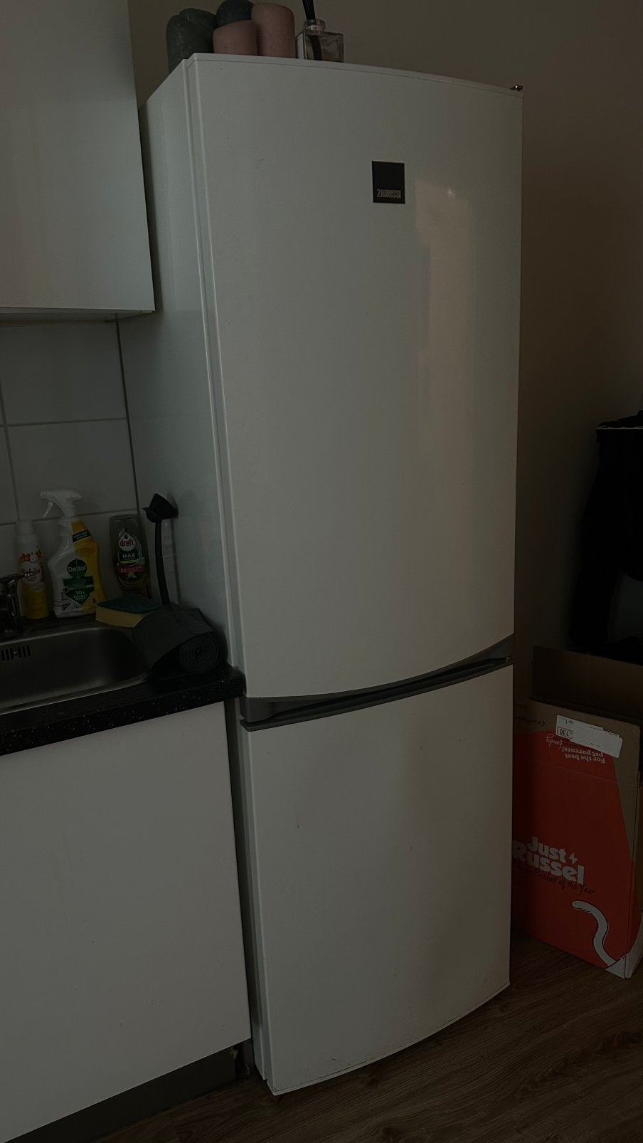 Zanussi koelkast+vrieskast gratis, Ophalen, Zonder vriesvak, 200 liter of meer, 160 cm of meer