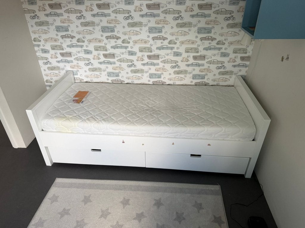 Bopita Nonne kinderbed 90x200 met uitvalbeschermer, 85 tot 100 cm, Zo goed als nieuw, 180 cm of meer, Ophalen