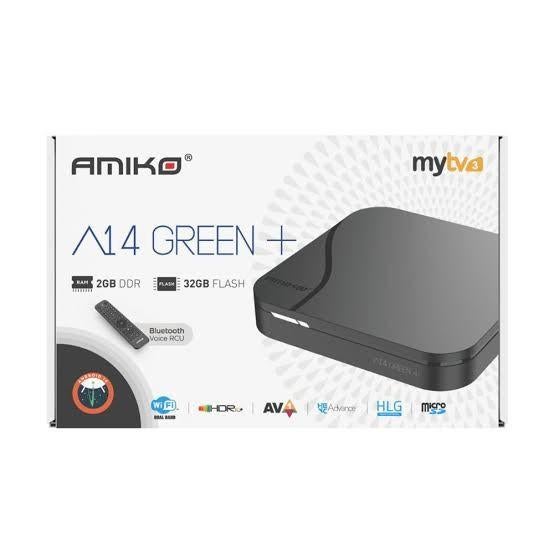Amiko A14 Green+ Android TV Box 2GB RAM 32GB Flash, Ophalen of Verzenden, Nieuw, Minder dan 500 GB