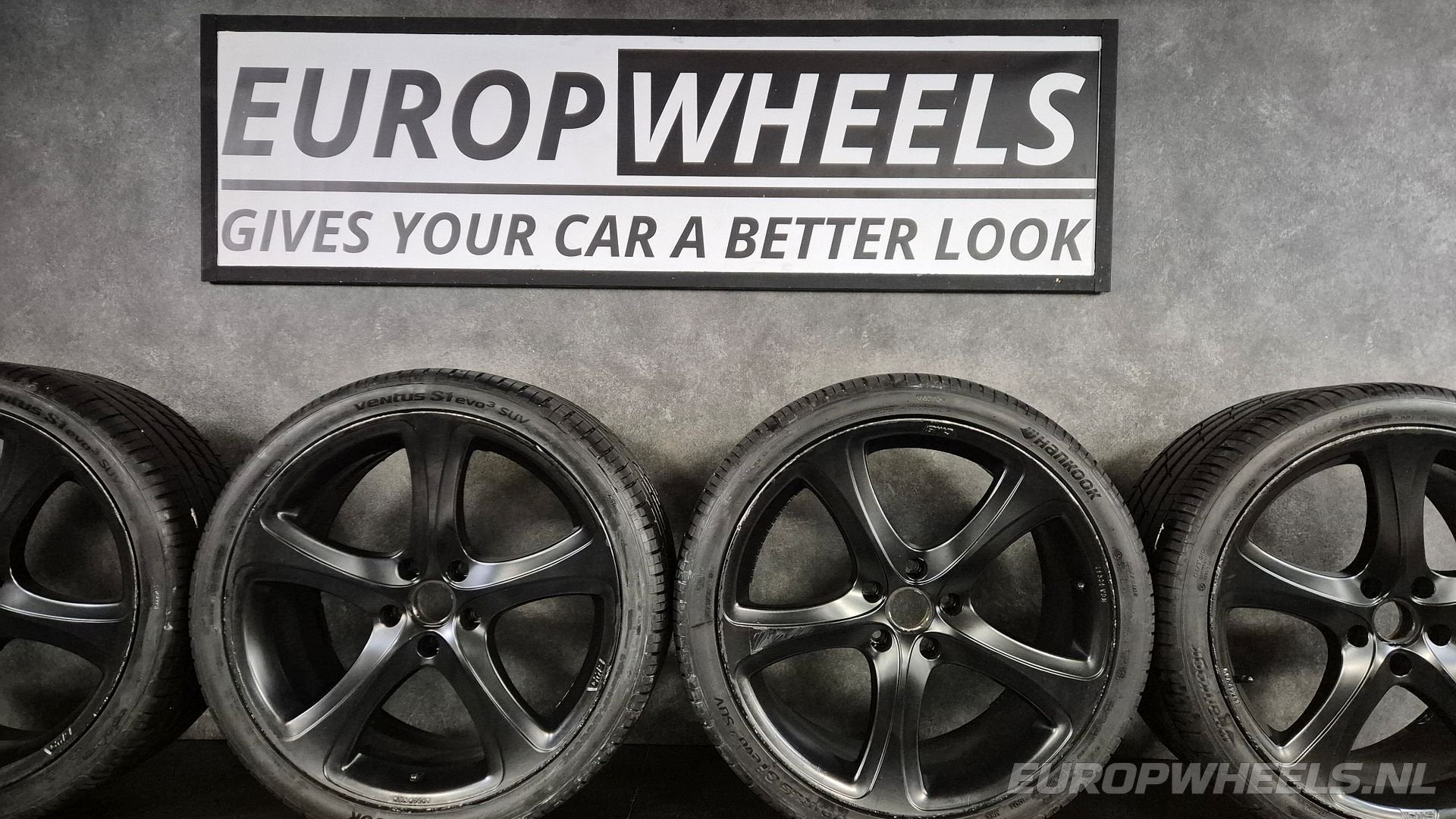 22 inch Porsche velgen Cayenne 92A zomerbanden zwart, Auto-onderdelen, Gebruikt, 295 mm, -, -