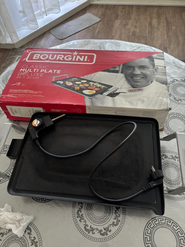 Te koop grillplaat bourgini, Ophalen of Verzenden, Gebruikt