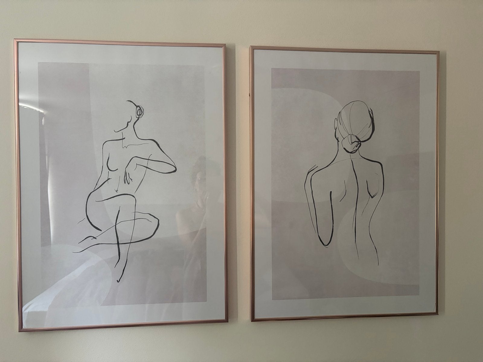 Desenio posters met rosé lijsten 50x70 (set van 2), Huis en Inrichting, Woonaccessoires | Lijsten, Ophalen, Gebruikt, Posterlijst