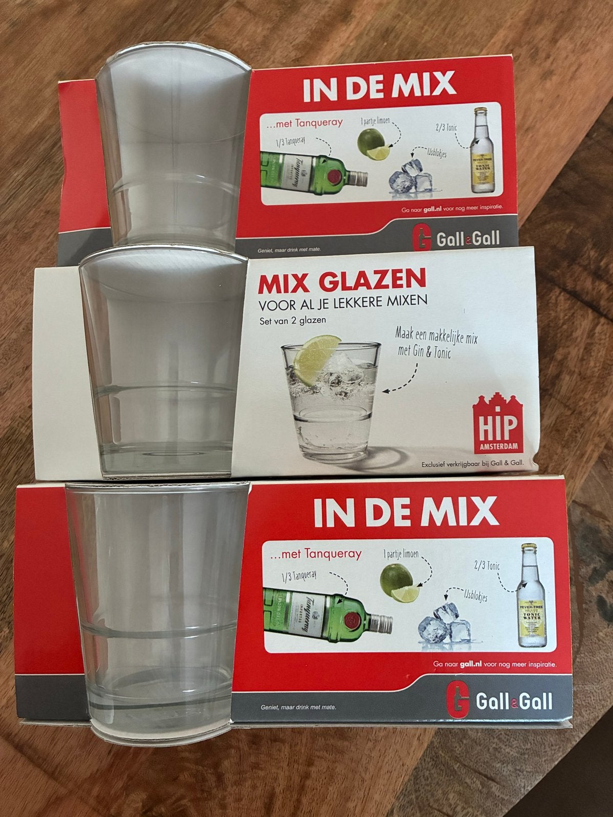 Gall & Gall Gin & Tonic Mix Glazen - 6 stuks, Nieuw, Ophalen of Verzenden, Overige merken, Glas