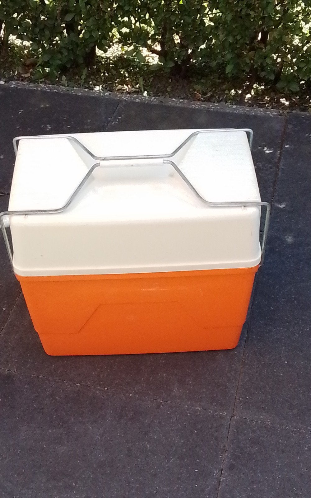 💐VINTAGE KOELBOX ORANJE MET CREME DEKSEL, Ophalen of Verzenden, Koelelement