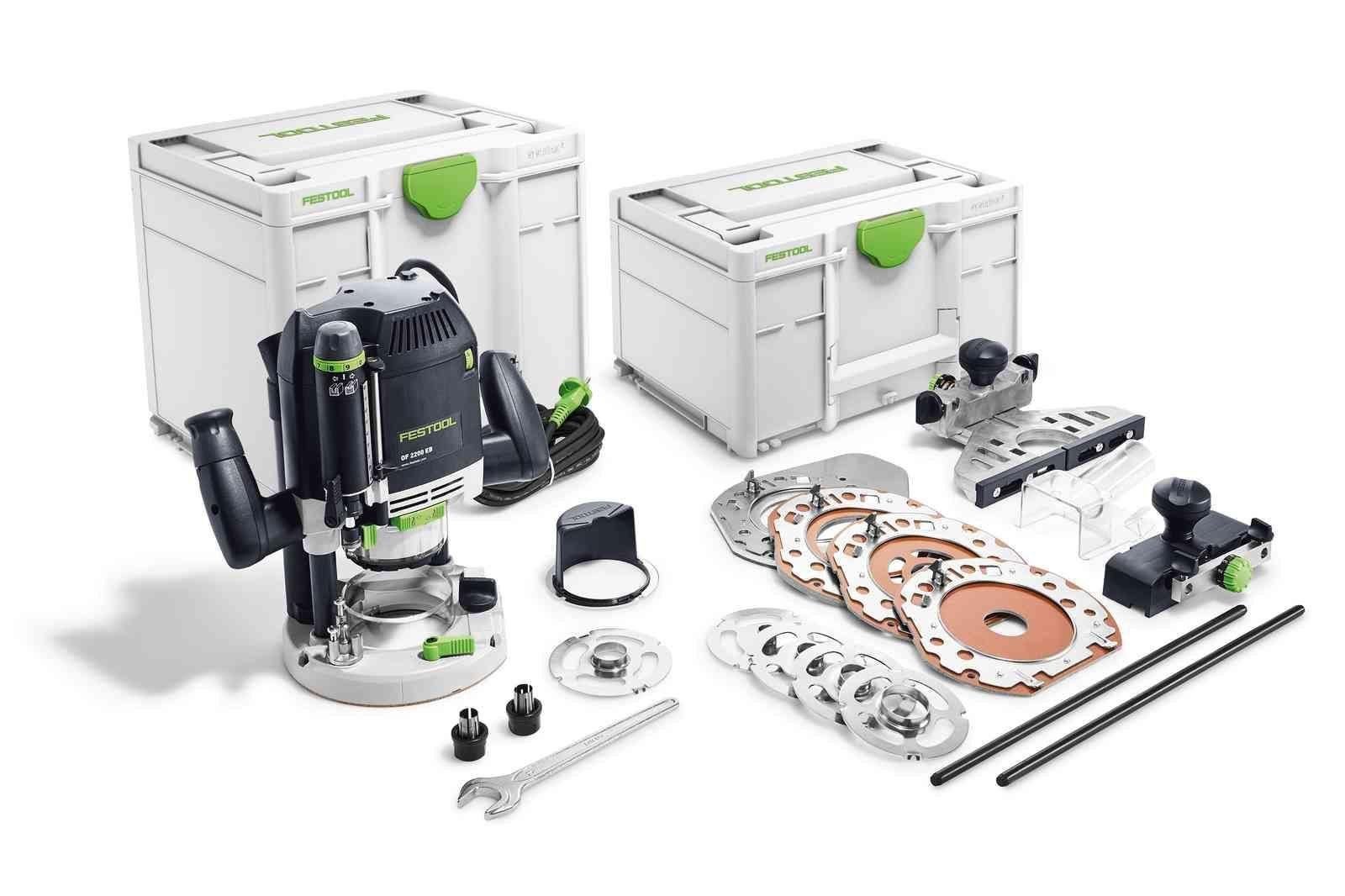 Festool OF 2200 EB-Plus Bovenfrees met accessoires, Ophalen of Verzenden, Zo goed als nieuw, Elektrisch, Bovenfrees
