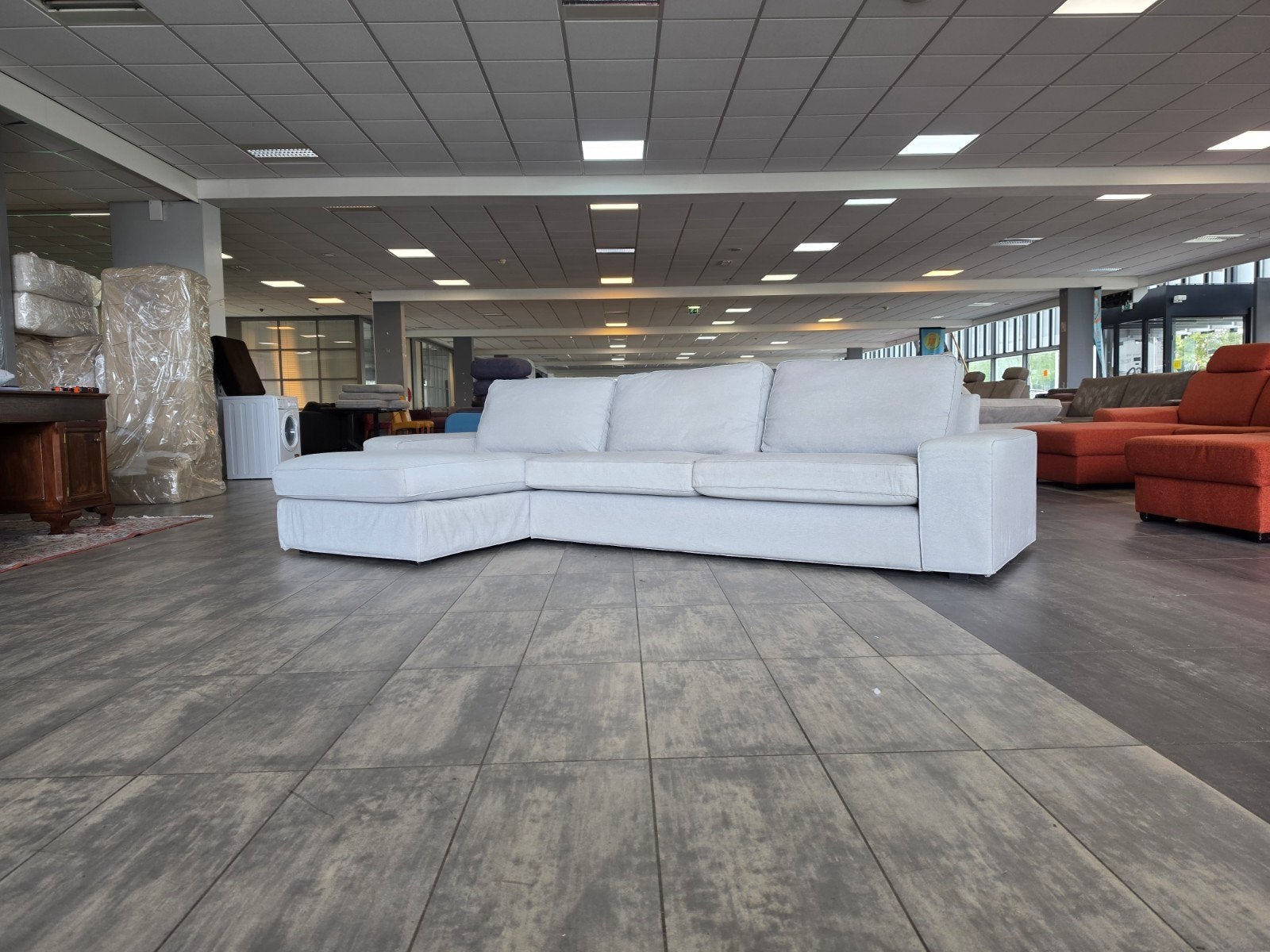 ✅️️️️️ GEREINIGD lichtgrijze R+L hoekbank 320x165 | Bezorgen, Info@onbekend.nl, Hoekbank, 300 cm of meer, 75 tot 100 cm