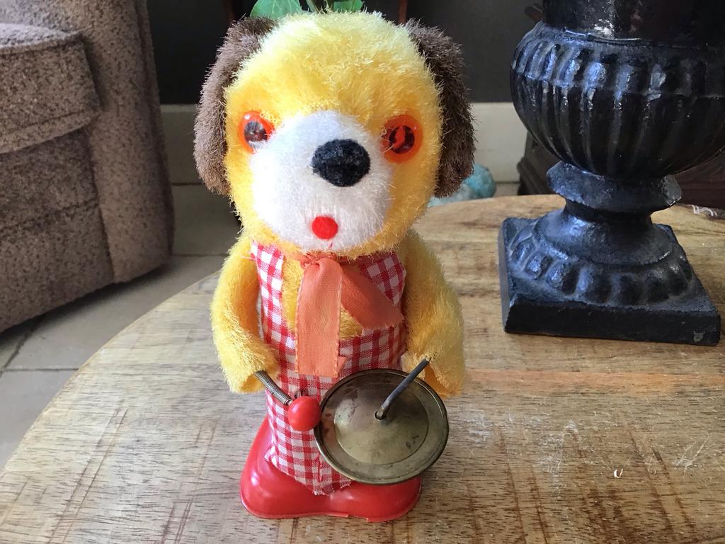 Vintage Speelgoed Hondje met Cimbaal - Opwindbaar, Ophalen of Verzenden, Gebruikt, Jongen of Meisje