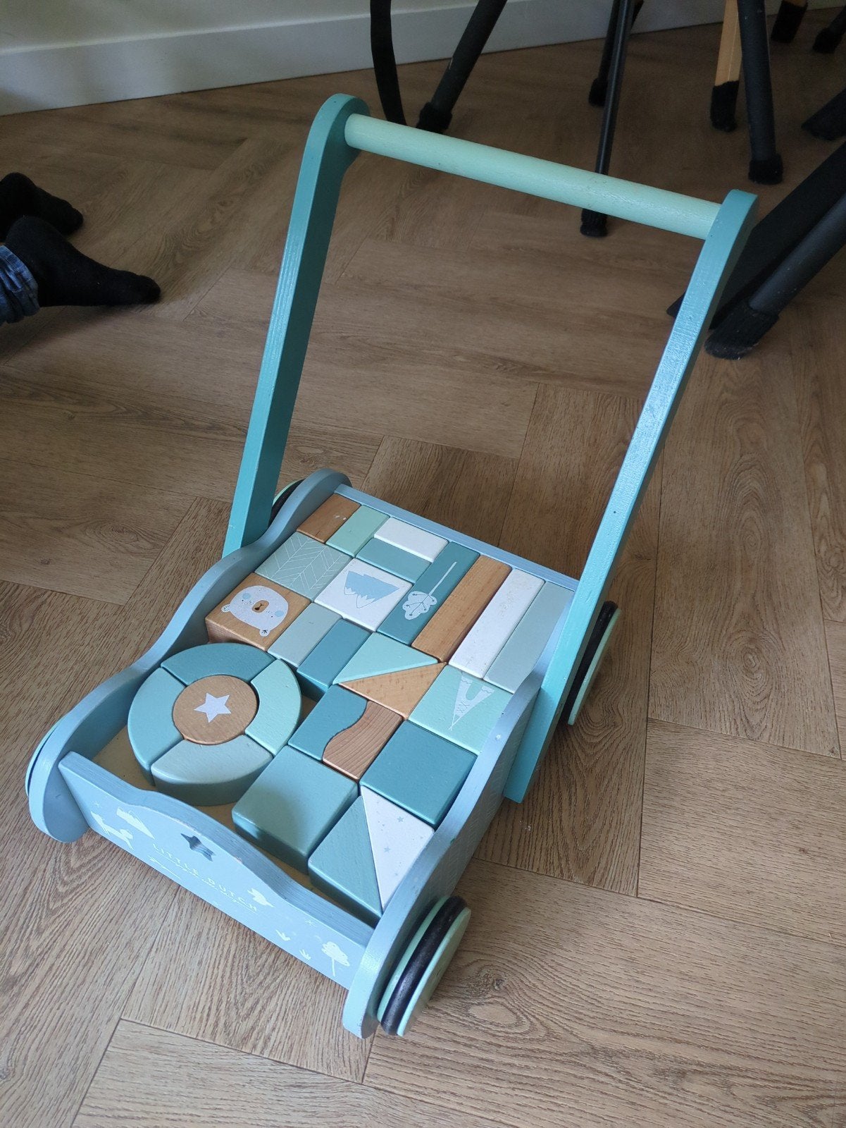 Little Dutch Blokkenkar - Houten loopwagen met blokken, Ophalen, Gebruikt, Overige typen, Met wieltjes