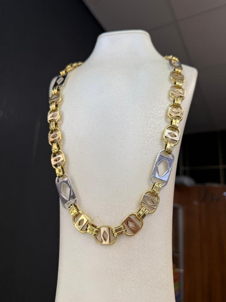 Prachtige 18 karaats gouden KINSGLEY ketting met witgoud, Ophalen of Verzenden, Zo goed als nieuw, Goud, Goud